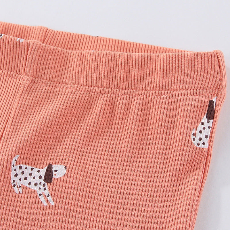 Mädchen Leggings mit fröhlichem Hunde-Muster