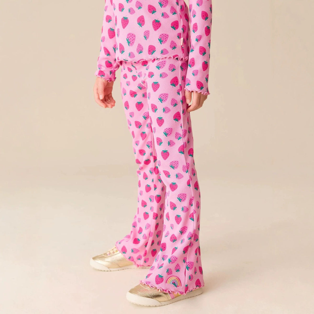 Mädchen Leggings mit fröhlichem Erdbeer-Muster