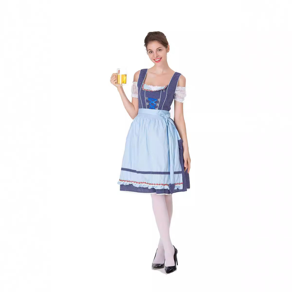 Damen nan tradicionales Oktoberfest Dirndlkleid mit Schürze