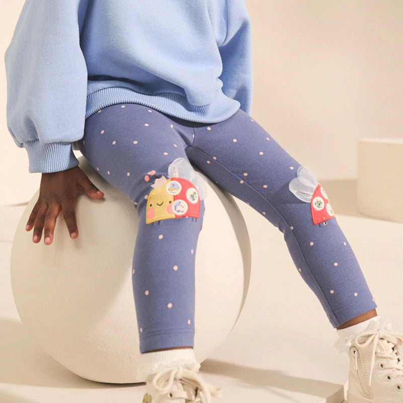 Mädchen Leggings mit fröhlichem Schneckenmotiv