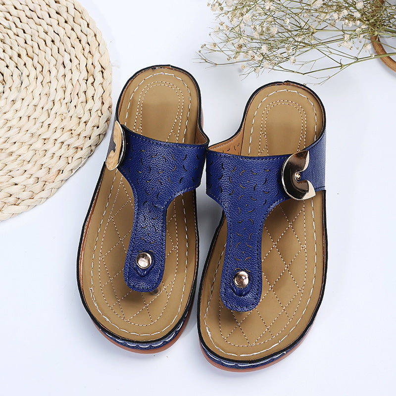Damen Bequeme Zehentrenner-Sandalen mit verstellbarem Riemen und gepolsterter Sohle Selmira