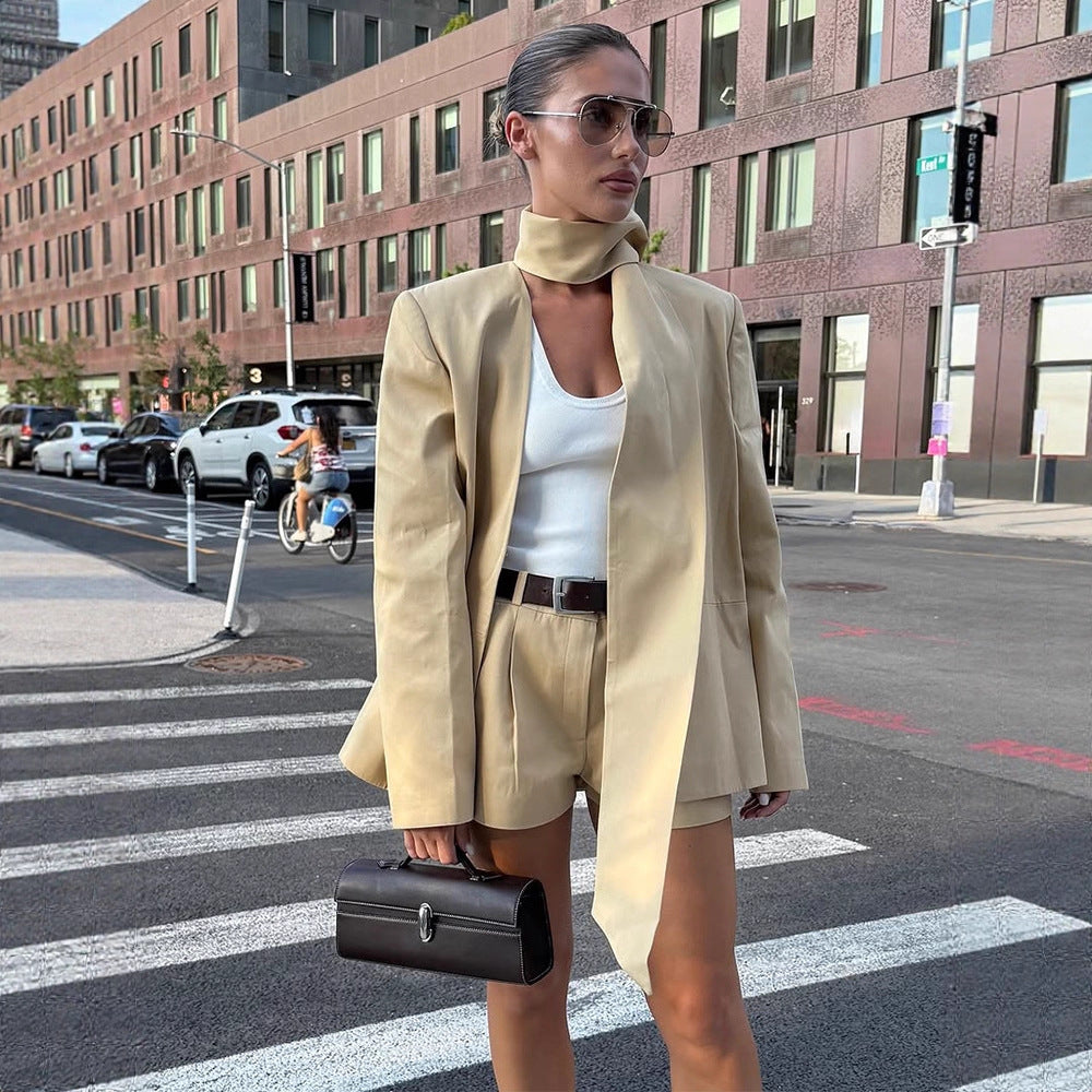 Damen Anzugjacke mit raffinierter Schluppe und weichem Schnitt Selmira