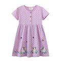 Mädchen Freizeitkleid mit lievollem Tier- und Blütenmotiv