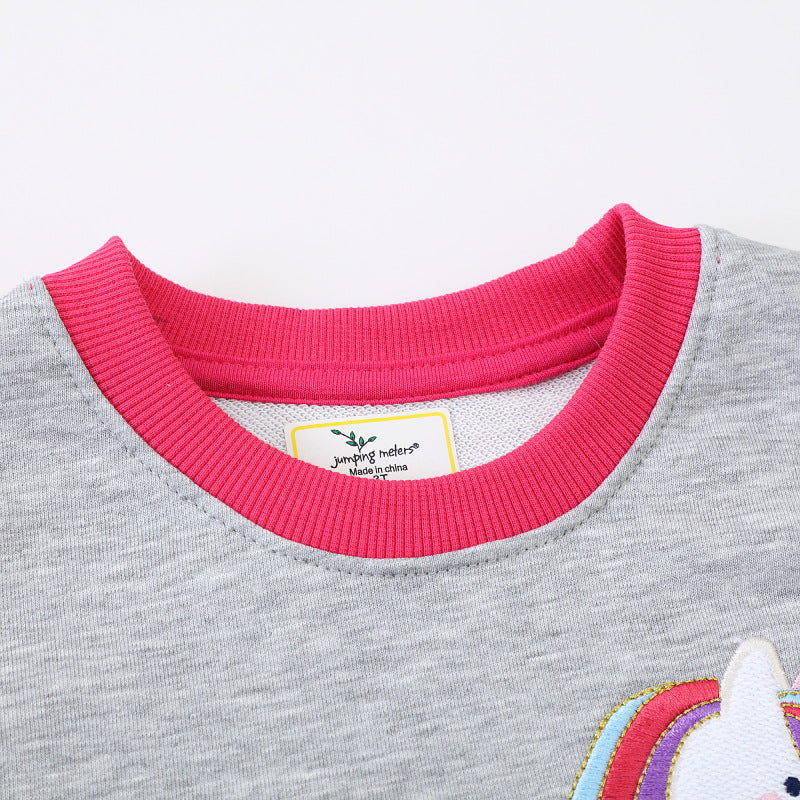 Mädchen Sweatshirt mit buntem Einhorn-Motiv