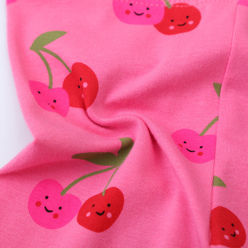 Mädchen Leggings mit fröhlichem Kirschmuster