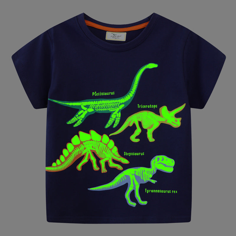 Jungen T-Shirt mit Dinosaurier-Skelett-Motiv