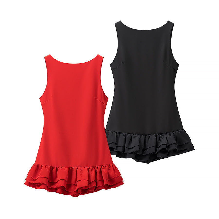 Damen Badeanzug mit voluminösem Rüschenrock und hoher Taille Selmira