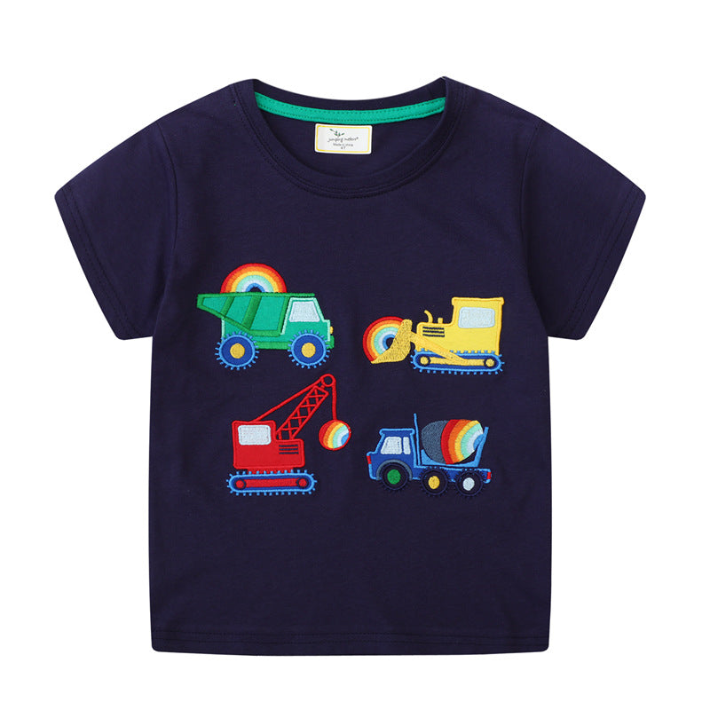 Jungen T-Shirt mit buntem Baustellenmotiv