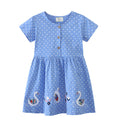 Mädchen Sommerkleid mit verspieltem Schwanenmotiv