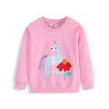 Mädchen Sweatshirt mit niedlichem Einhorn- und Blumen-Design