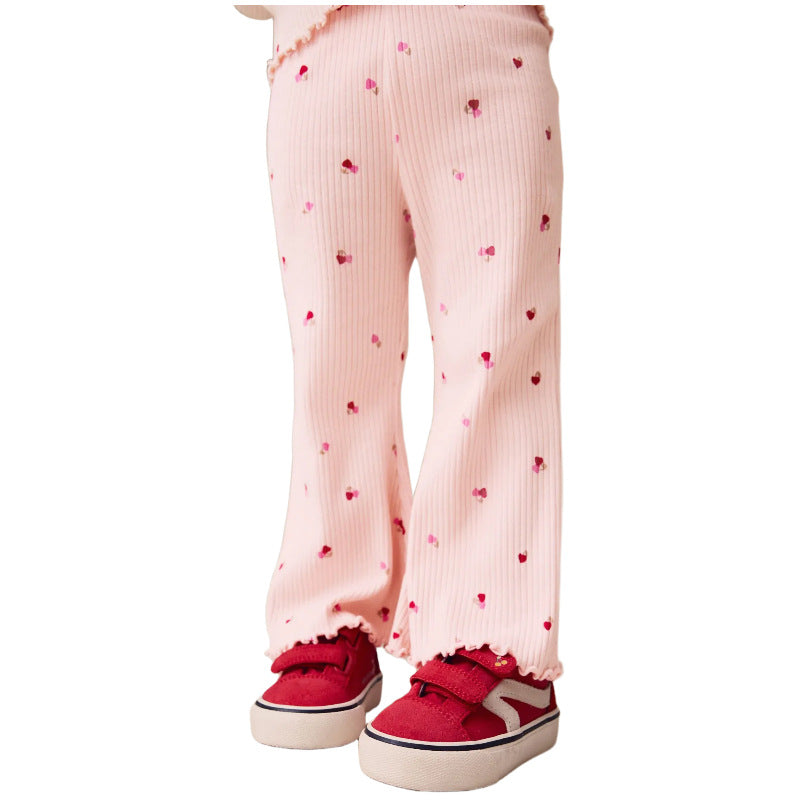 Mädchen Schlagleggings mit floralen Akzenten