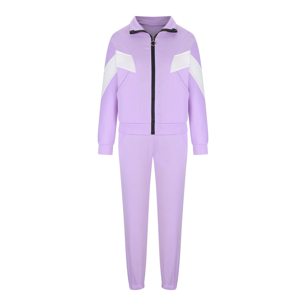 Damen nan athletisches Trainingsset mit Ring-Zipper, eingesetzten Taschen und kontrastierenden Arm-Panels