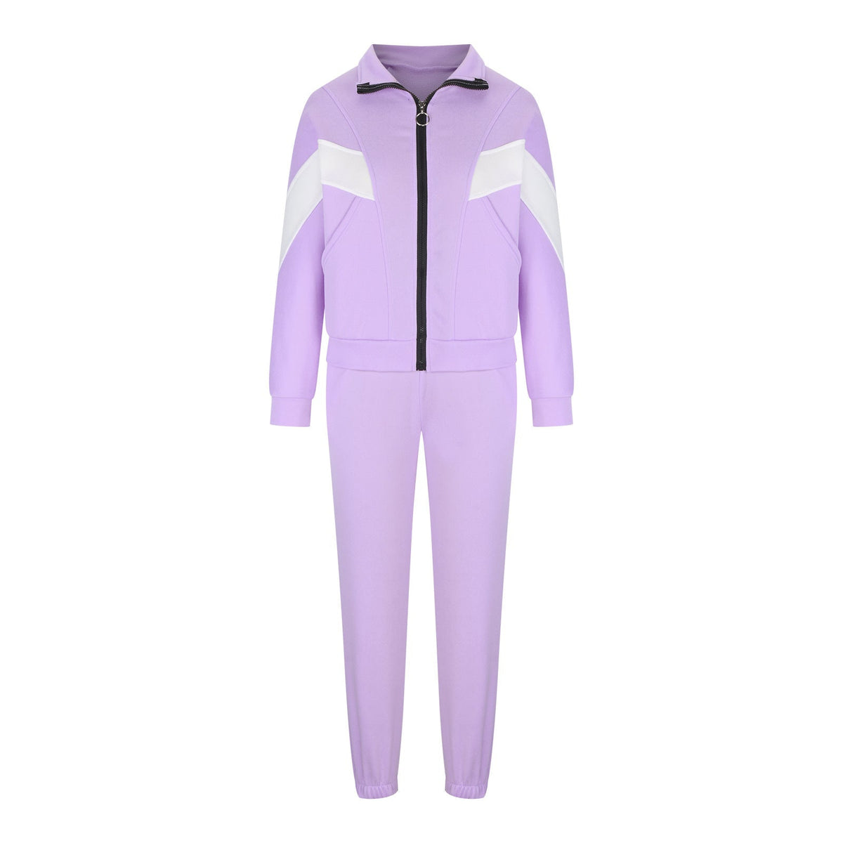 Damen nan athletisches Trainingsset mit Ring-Zipper, eingesetzten Taschen und kontrastierenden Arm-Panels