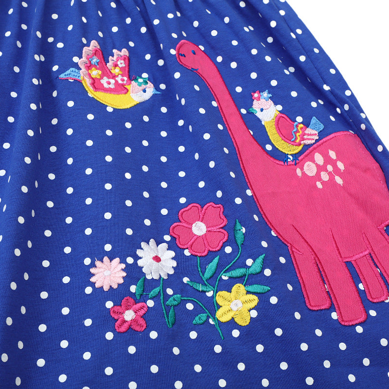 Mädchen Freizeitkleid mit niedlichem Dinosaurier-Motiv