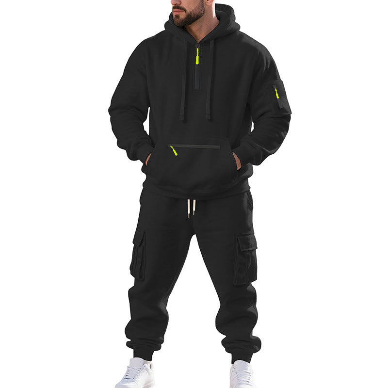 Herren nan utilitaristisches Kapuzenpullover und Cargo-Jogginghose Set