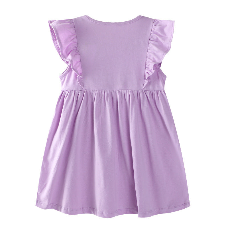 Mädchen Kleid mit zauberhaften Einhorn-Stickereien