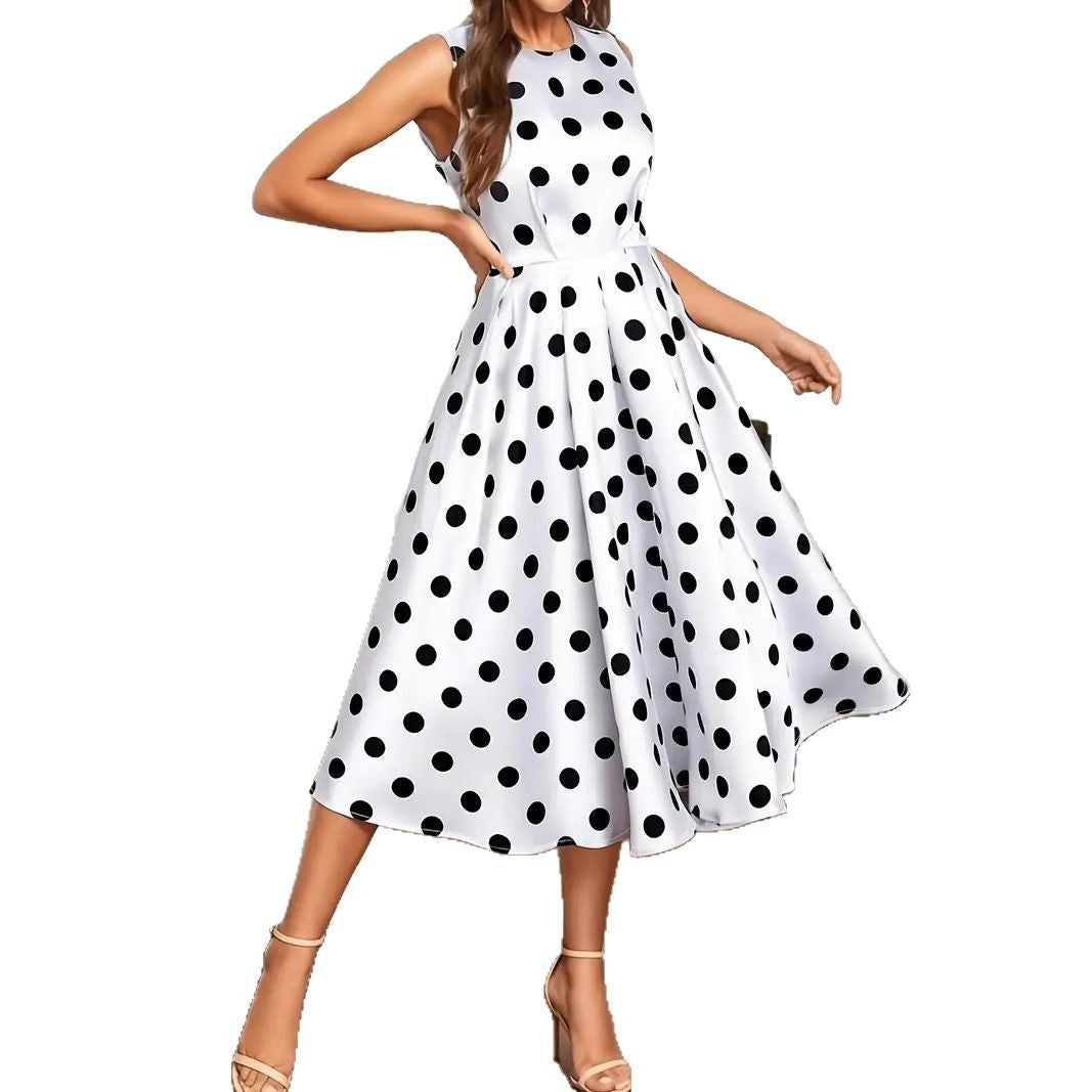 Damen A-Linie Kleid mit Polka-Dots Selmira