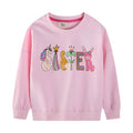 Mädchen Sweatshirt mit buntem Tier- und Motivdruck
