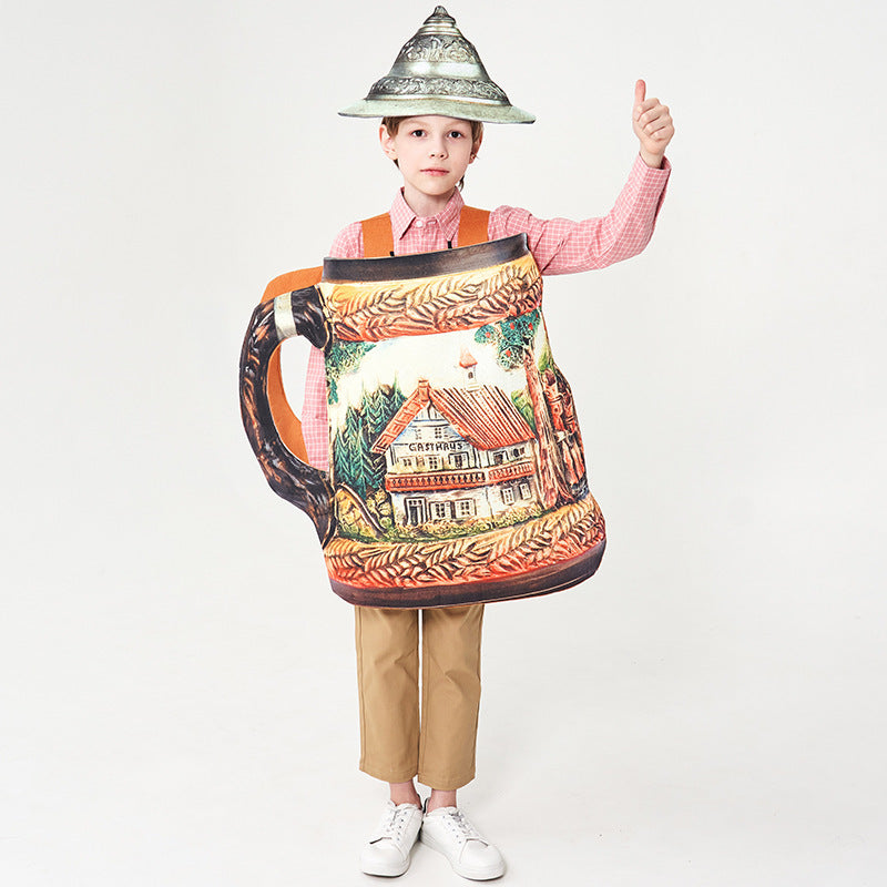 Unisex nan traditioneller keramischer Bierkrug mit Zinndeckel und handbemaltem Reliefmotiv