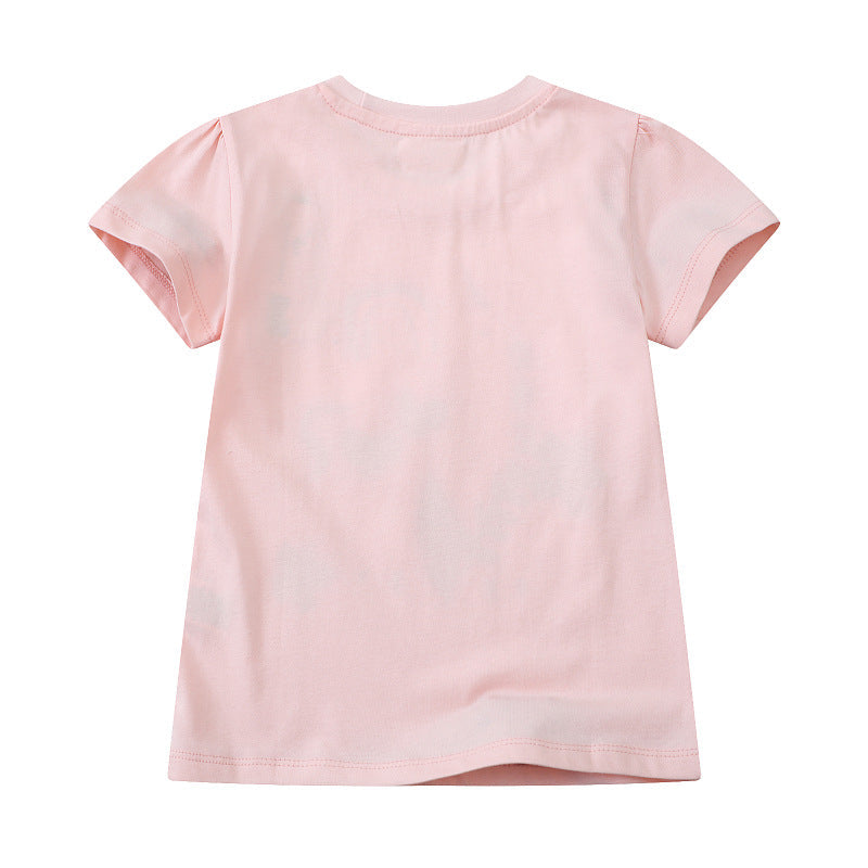 Mädchen T-Shirt mit buntem Einhornmotiv