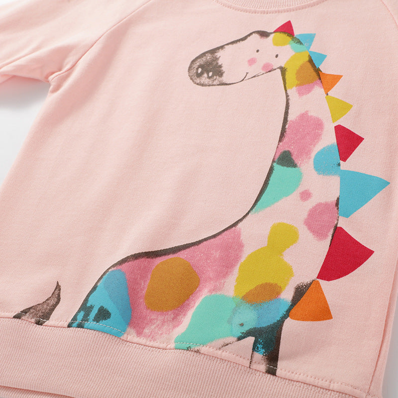 Mädchen Sweatshirt mit kreativem Giraffenmotiv