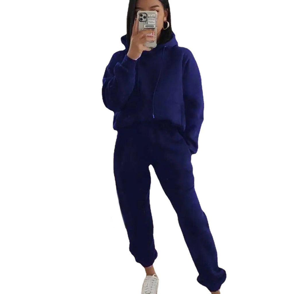Damen nan kuscheliger Oversize-Kapuzenpullover und Highwaist-Jogginghose Set