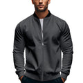 Herren nan schmale Zip-Bomberjacke aus weichem Sweat mit Stehkragen und seitlichen Eingrifftaschen