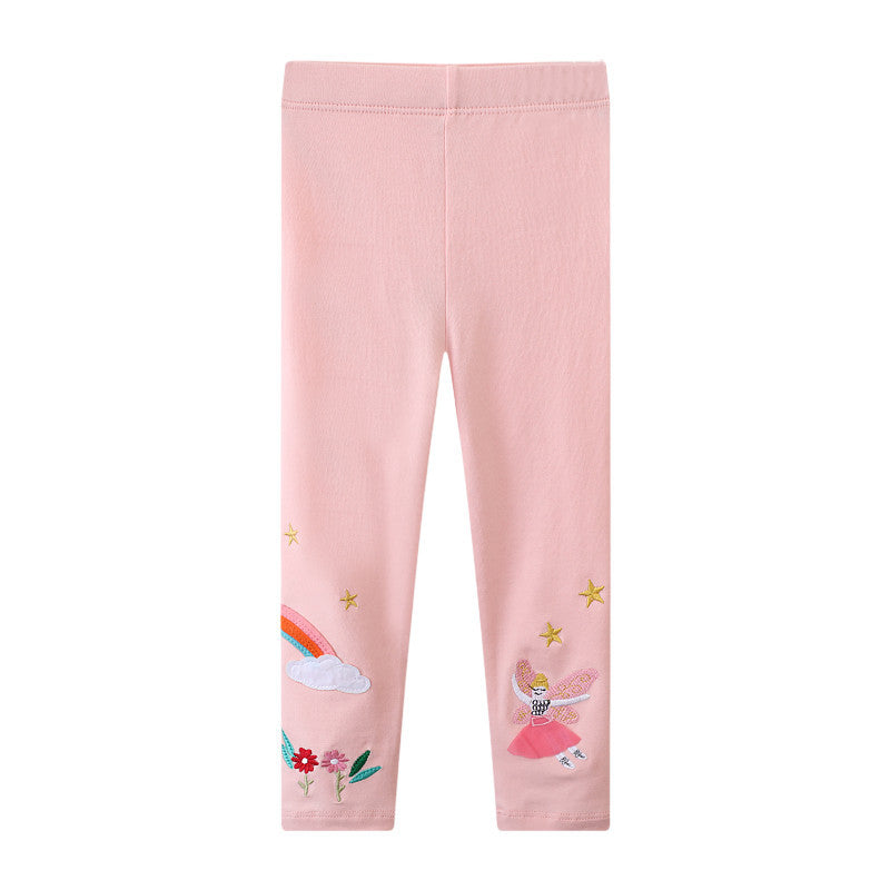 Mädchen Leggings mit verspieltem Feen- und Regenbogen-Design