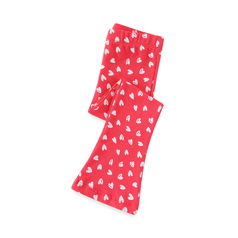 Mädchen Schlagleggings mit süßem Herzen-Print