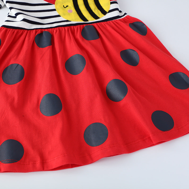 Mädchen lässiges Baumwollkleid mit Bienenmotiv