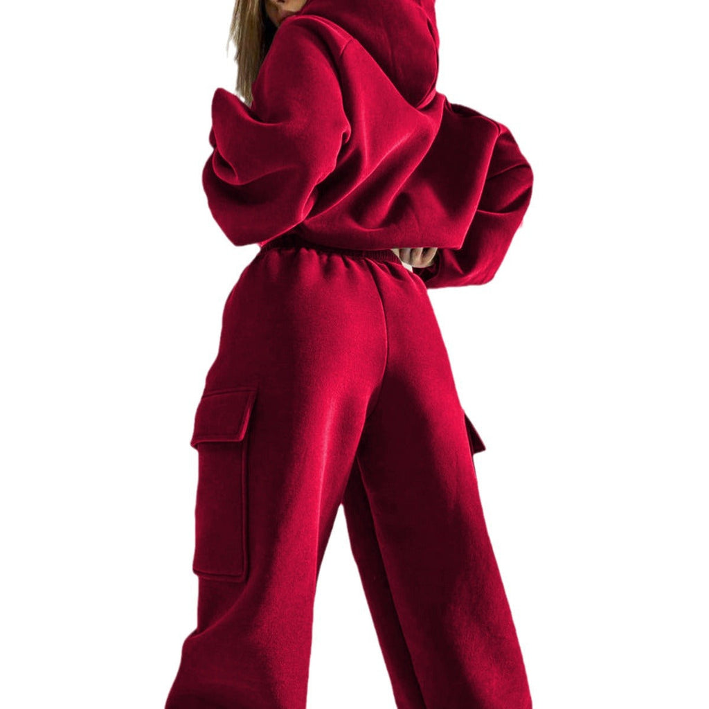 Damen nan oversized Kapuzenpullover-Set mit Cargo-Jogginghose