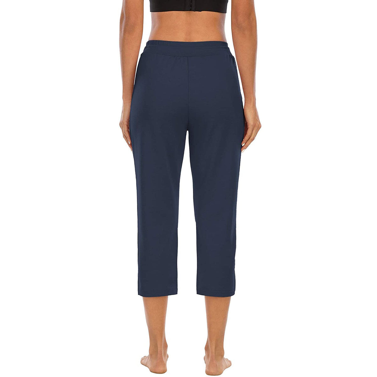 Damen nan komfortable Loungehose mit hohem Bund Tunnelzug Seitentaschen und leichtem Stretch