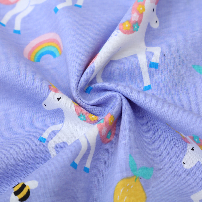 Mädchen Langarmkleid mit niedlichen Einhornmotiven