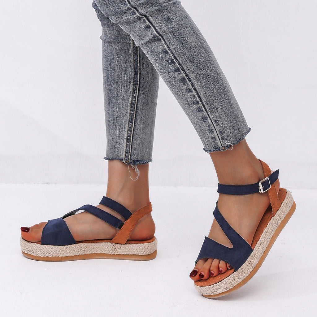Damen Elegante und komfortable Keil-Sandalen mit verstellbarem Riemen Selmira