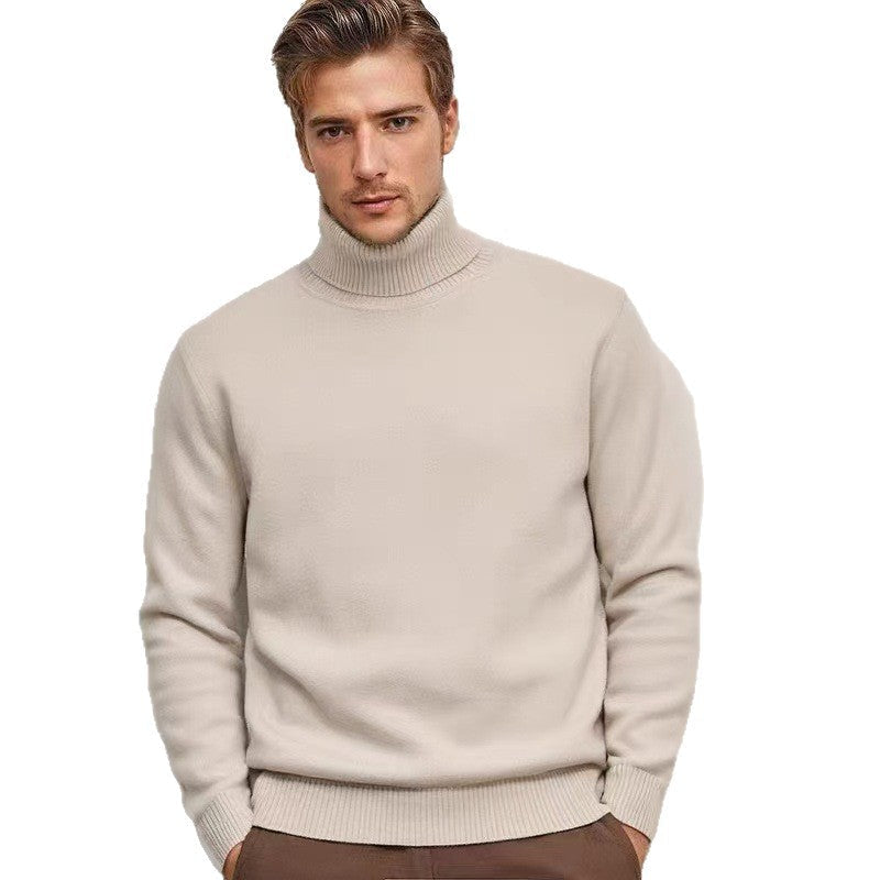 Herren nan feinstrick Rollkragenpullover mit schmaler Silhouette und gerippten Bündchen