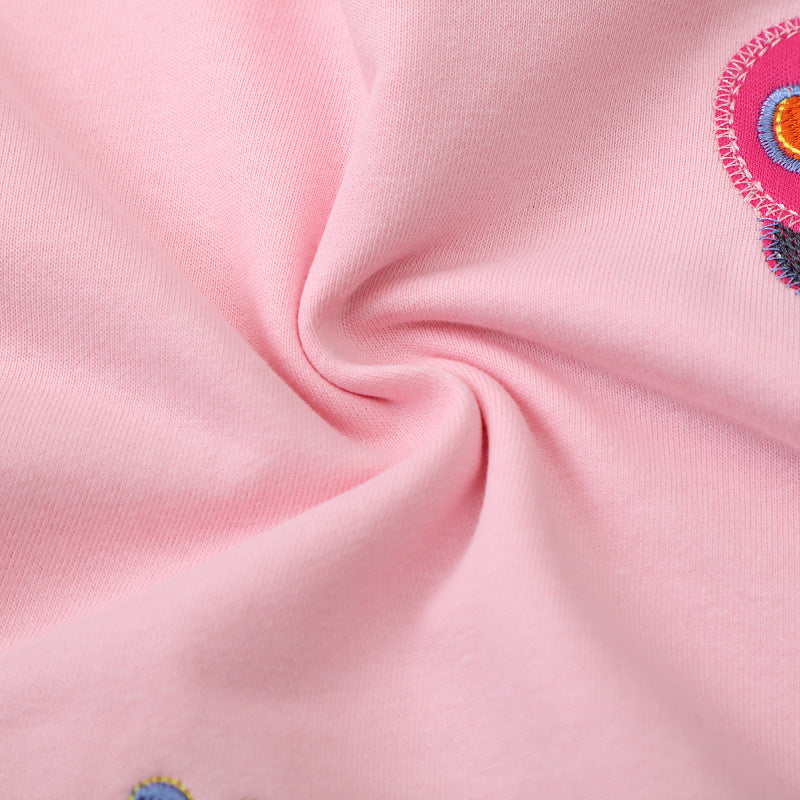 Mädchen Sweatshirt mit bunten Schmetterlings-Stickereien