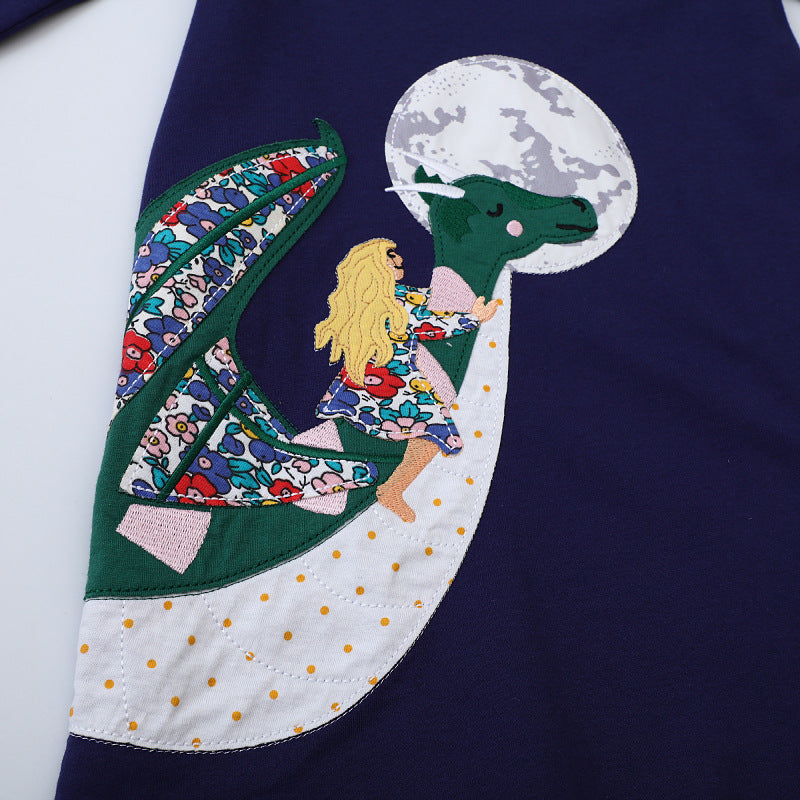 Mädchen Sweatkleid mit zauberhaftem Drachenmotiv