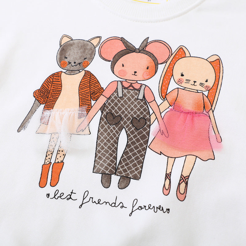 Mädchen Sweatshirt mit kreativer Tierapplikation