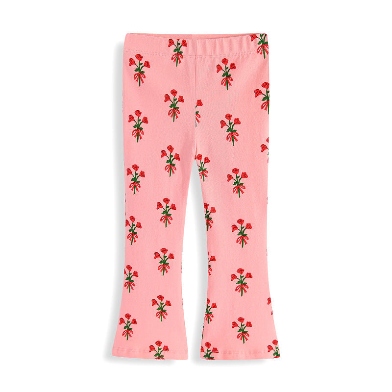 Mädchen Leggings mit floralen Applikationen