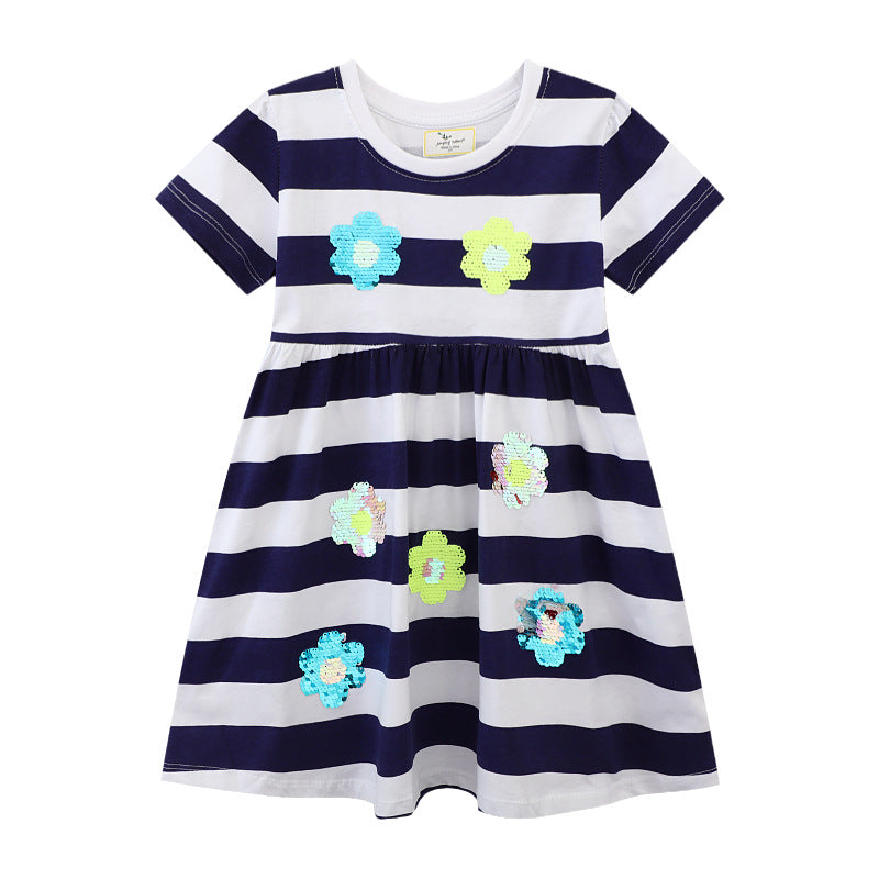 Mädchen Freizeitleichtes gestreiftes Kleid