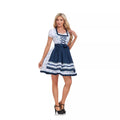 Damen nan kurzes traditionelles Dirndl mit Schnürung Spitzenbesatz Puffärmel und Schürze