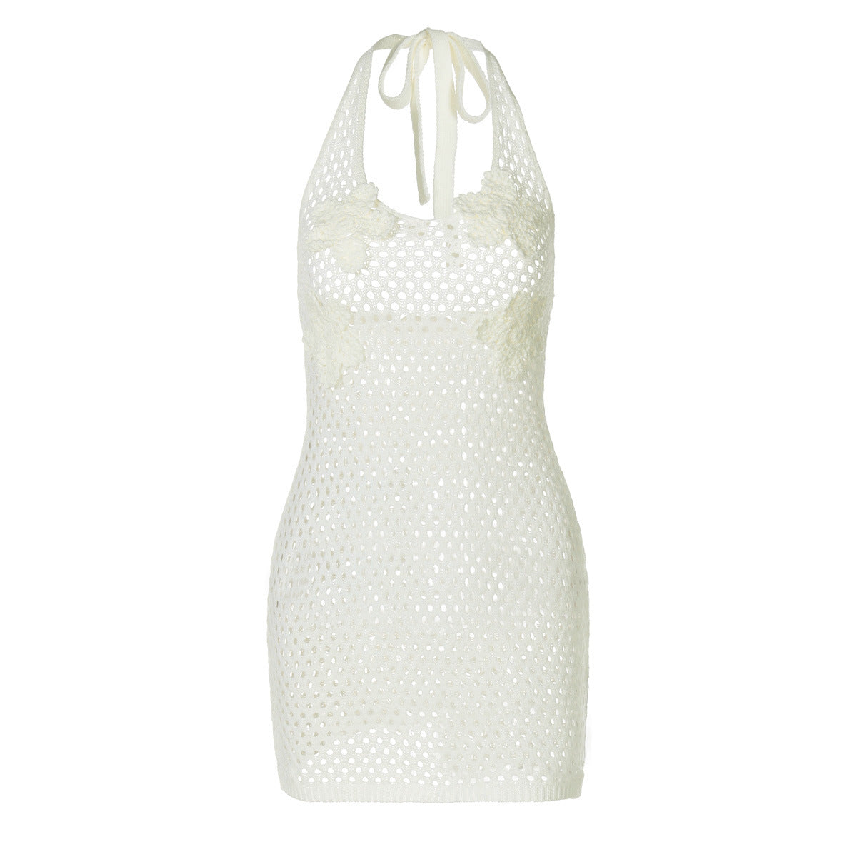 Damen Handgehäkeltes Strandkleid mit floralen Akzenten Selmira