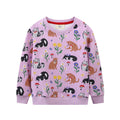 Mädchen Sweatshirt mit buntem Tier- und Blumenmuster