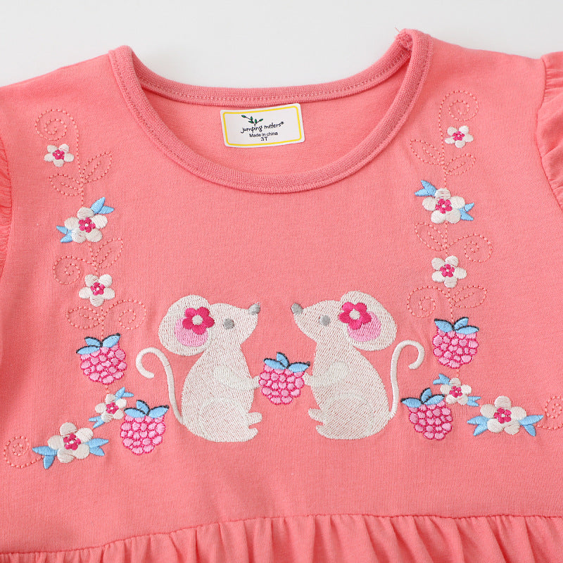 Mädchen Baumwollkleid mit verspieltem Tiermotiv