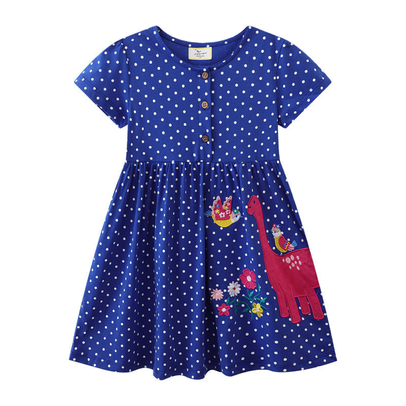 Mädchen Freizeitkleid mit niedlichem Dinosaurier-Motiv