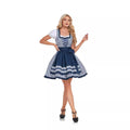 Damen nan kurzes Dirndl Trachtenkleid mit Schnürung Puffärmeln und Schürze