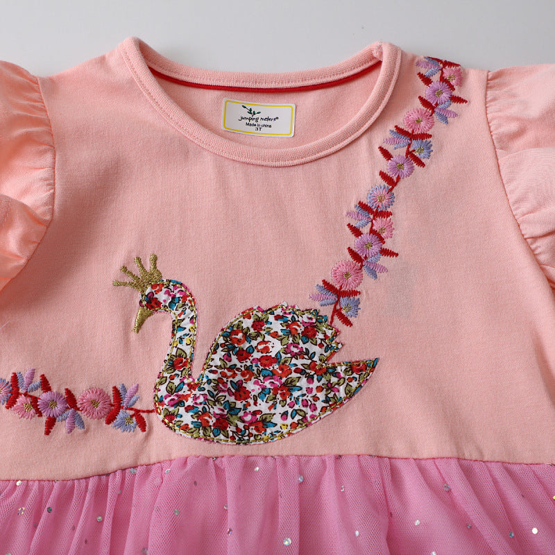 Mädchen Tüllkleid mit floralen Applikationen