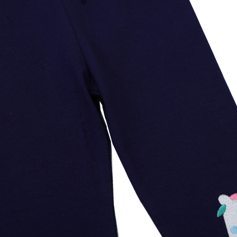 Mädchen Leggings mit zauberhaften Einhorn- und Regenbogen-Applikationen