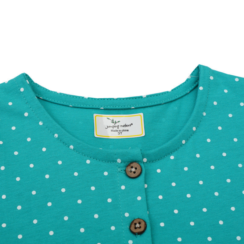 Mädchen Freizeitkleid mit knopfverzierter Brust