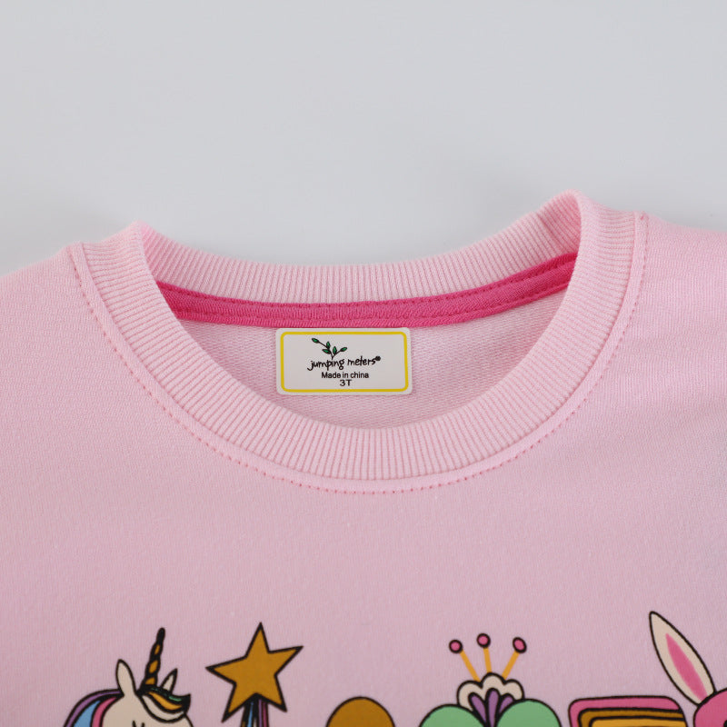 Mädchen Sweatshirt mit buntem Tier- und Motivdruck